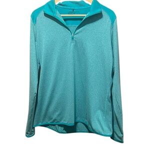 Nike Golf Quarter Zip Heathered Green Long Sleeve Performance Top Size XL
